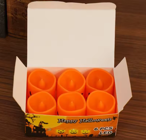 Calabaza y velas para Halloween iluminadas