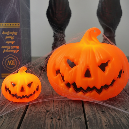 Calabaza y velas para Halloween iluminadas