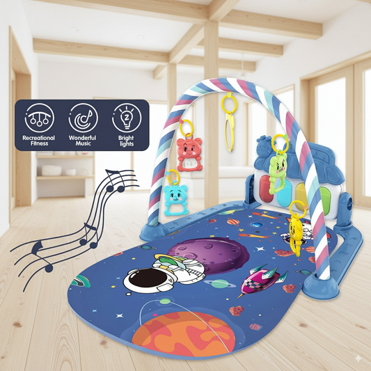 Tapiz para gimnasia de bebés con música y juguetes colgantes
