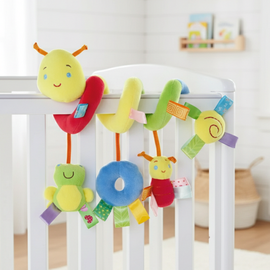 Gusanito enrollable con juguetes colgantes