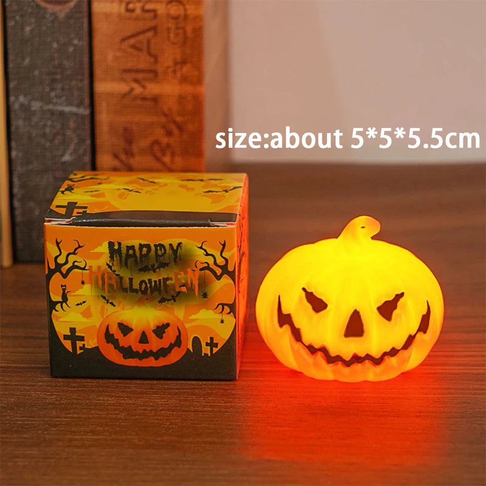 Calabaza y velas para Halloween iluminadas