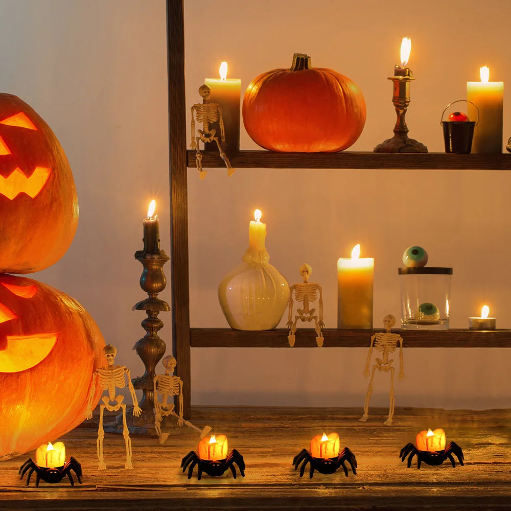 Lámpara Led electrónica de araña brillante para Halloween, 1/2/5 piezas
