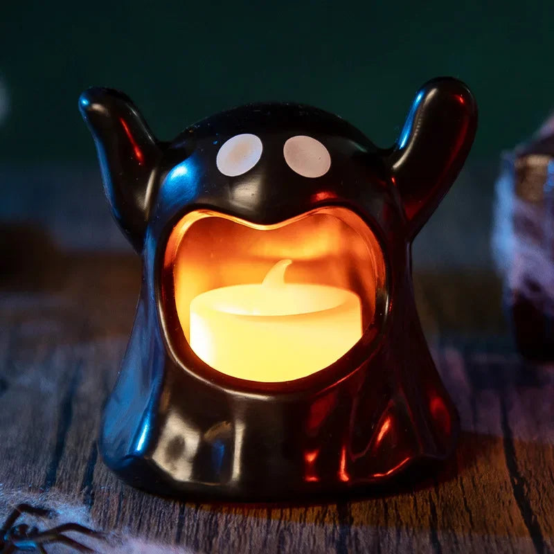 Fantasma con vela LED en la boca para Halloween