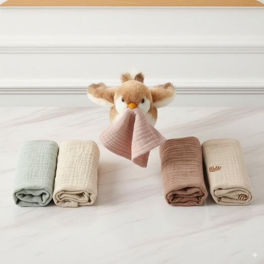 Pack 5 muselinas de algodón absorbentes