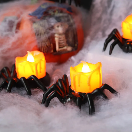 Lámpara Led electrónica de araña brillante para Halloween, 1/2/5 piezas